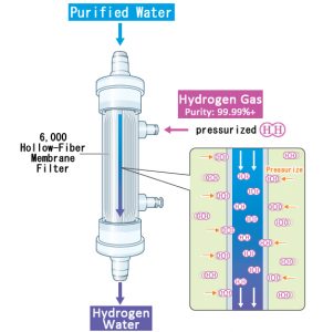 Technical image of Doctors Man's patented hydrogen dissolution method
